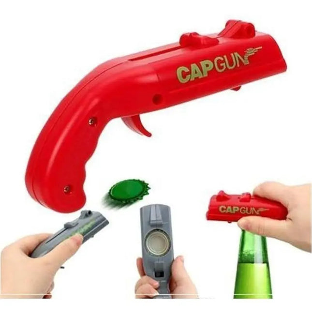 Cap Gun Pistola Destapador De Cerveza Dispara Tapas, Llavero