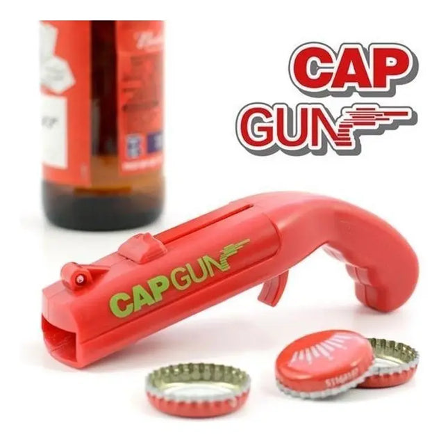 Cap Gun Pistola Destapador De Cerveza Dispara Tapas, Llavero