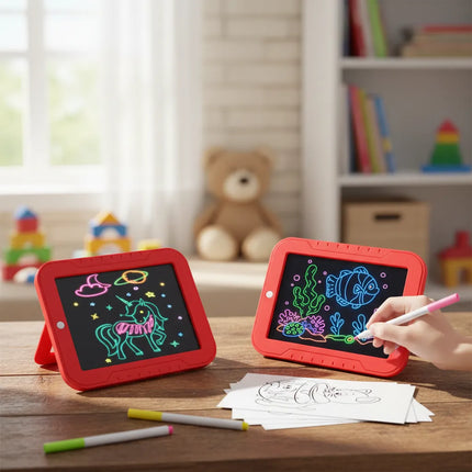 Pizarra Mágica Led Dibujo Mágico 3d Magic + Plumones Flúor