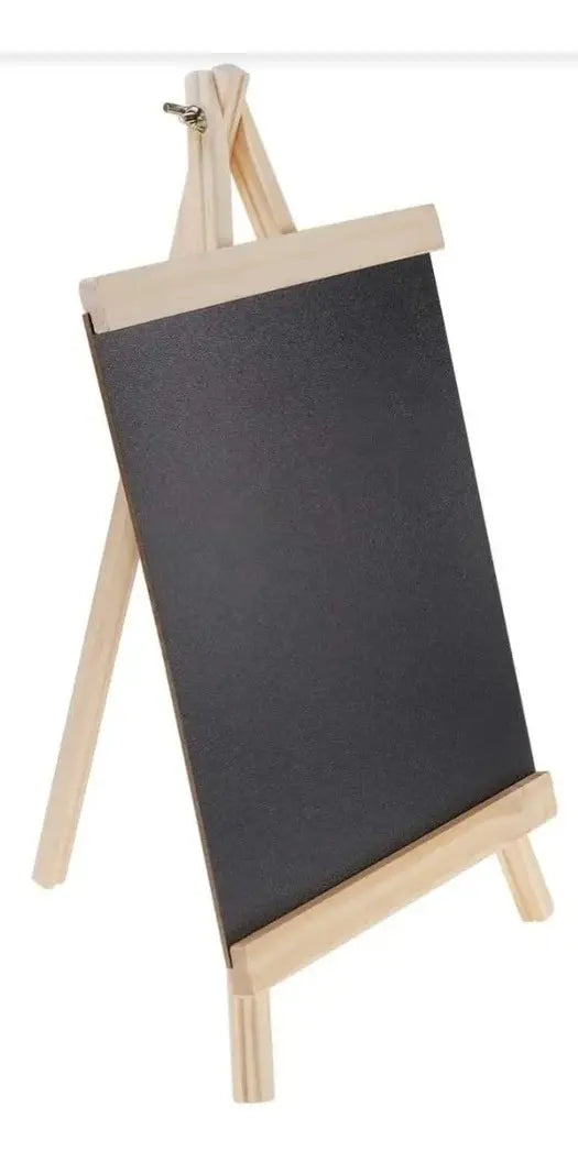 Pizarra Negra + Atril Madera Caballete Pizarra Tiza 30x58cms Negro
