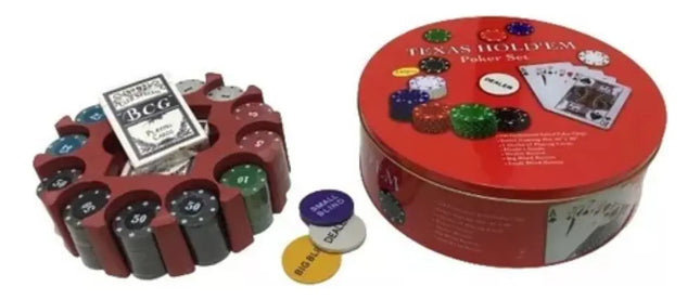 Set De Poker Texas Holdem 240 Fichas Caja + Paño Black Jack