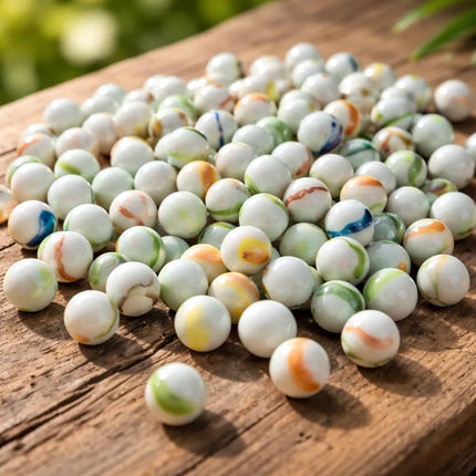 100 Canicas, Bolitas De Leche, Blancas, Tiritos