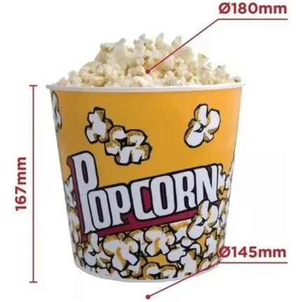 Set 2 Vasos Balde Plástico Cabritas O Pop corn 85 Oz 19x15 Amarillo