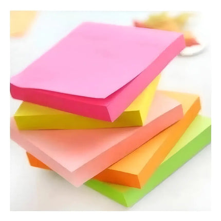 450 Nota Adhesiva Taco Memo Post It De Colores Fluor 76x76mm Surtidos