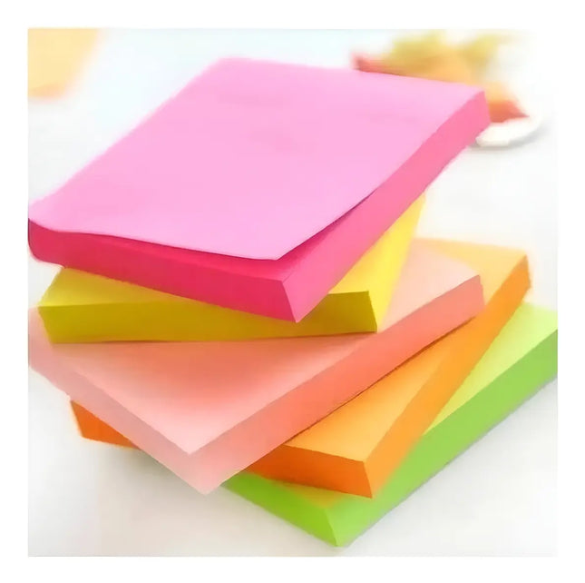 450 Nota Adhesiva Taco Memo Post It De Colores Fluor 76x76mm Surtidos