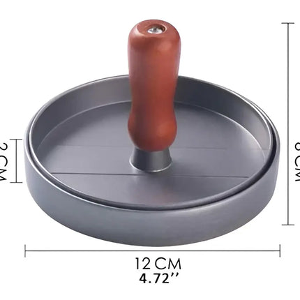 Prensa Para Hamburguesas Molde Antiadherente Asado Parrilla Color Plateado Aluminio