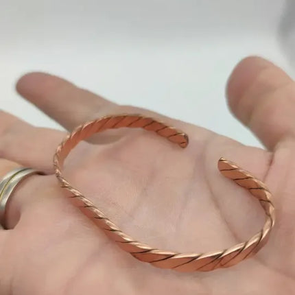 Pulsera De Cobre, Ajustable, Diseño Unisex #1 Dorado oscuro / 15.24 cm | 45.72 cm
