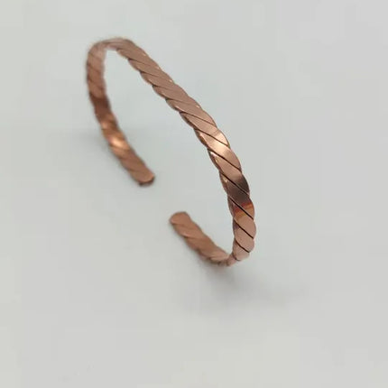 Pulsera De Cobre, Ajustable, Diseño Unisex #1 Dorado oscuro / 15.24 cm | 45.72 cm