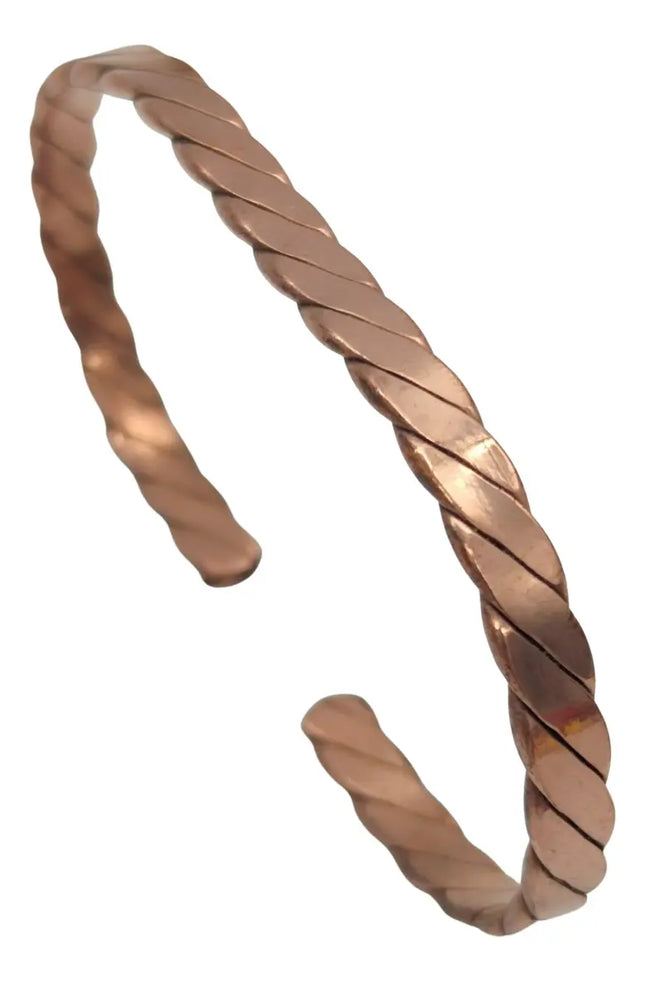 Pulsera De Cobre, Ajustable, Diseño Unisex #1 Dorado oscuro / 15.24 cm | 45.72 cm