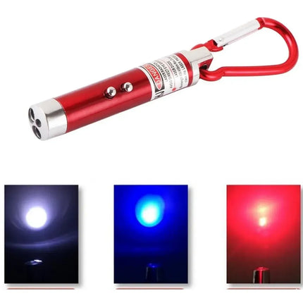Puntero Láser 3 En 1 + Led + Luz Uv Detector Billetes Falso