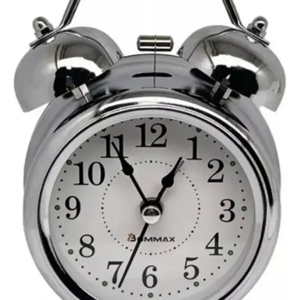 Despertador Campana Doble De Metal Vintage Retro Plateado