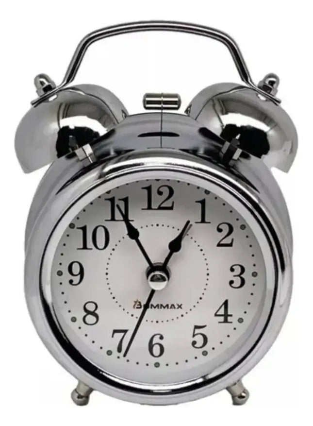 Despertador Campana Doble De Metal Vintage Retro Plateado