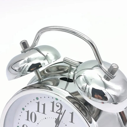 Despertador Campana Doble De Metal Vintage Retro Plateado