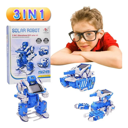 Juguete Educativo Robot Solar 3 En 1 Armable, Niño Azul