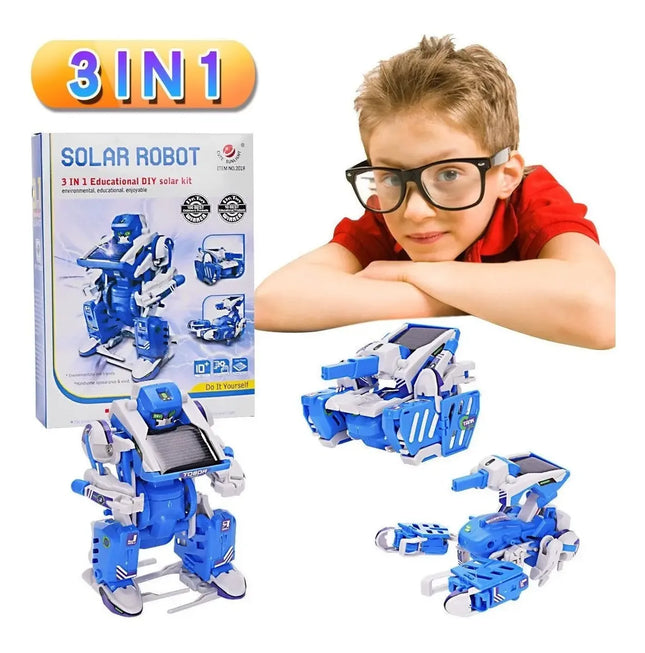 Juguete Educativo Robot Solar 3 En 1 Armable, Niño Azul