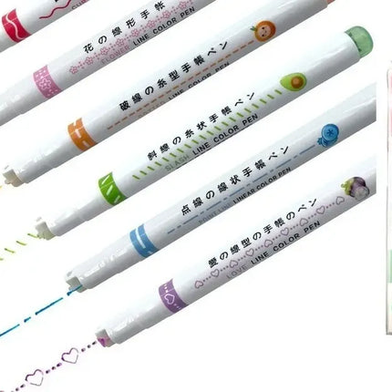 Set 6 Rotulador Tiralíneas Diseño Para Tarjetería Scrapbook Multicolor (tonos pastel)