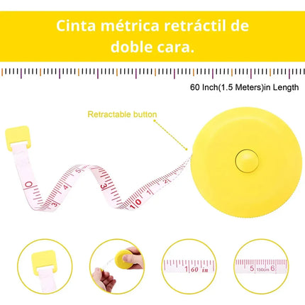 Huincha De Medir Retráctil 1.5 Mt Cinta Métrica Sastre