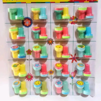 Set 40 Timbres Sellos Infantiles Sorpresa Cumple Piñatas Celeste / Rojo