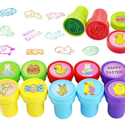 Set 40 Timbres Sellos Infantiles Sorpresa Cumple Piñatas Celeste / Rojo