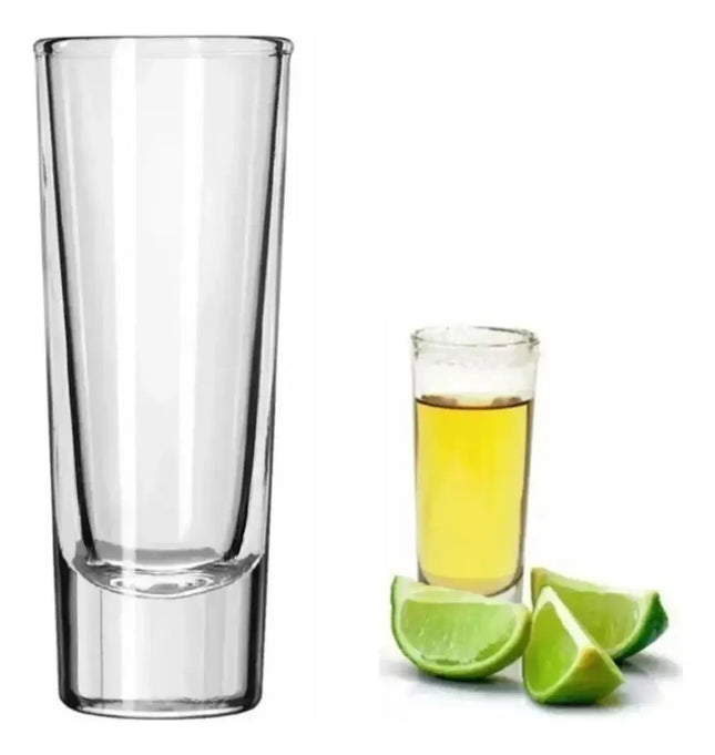 Vasos Shot Tequilero Vidrio Set 12 Vasos Tequila Fiesta Blanco
