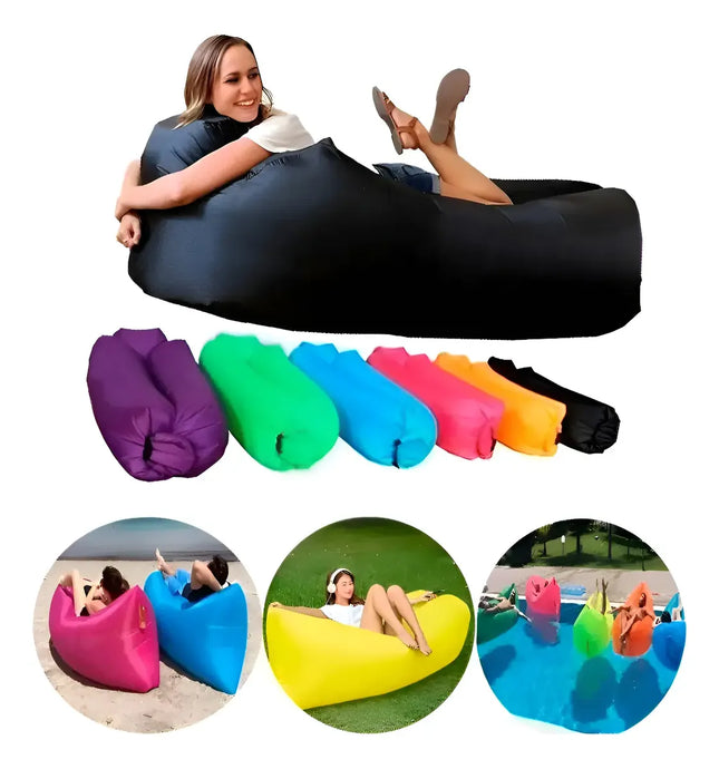 Sofá Banano Sillón Inflable Tumbona De Camping Unicolor Surtido AL AZAR