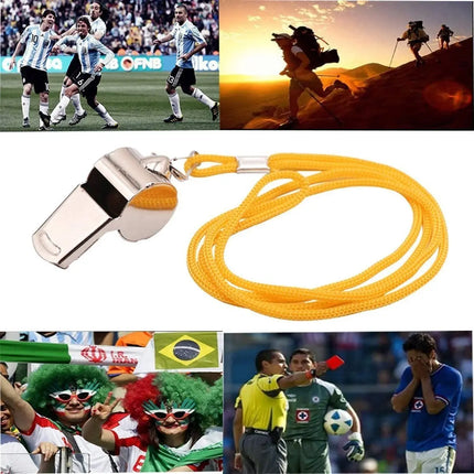 2 Silbato Metálico Con Cuerda, Pito Deporte, Juegos Protesta