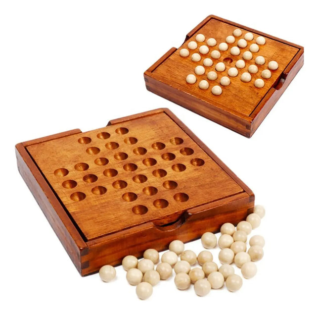 Juego De Mesa Solitario Clásico Juego En Madera, Didáctico