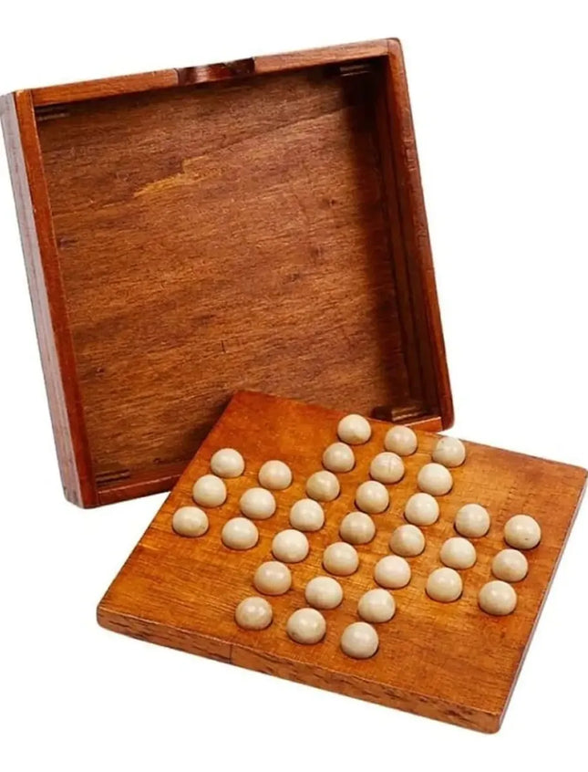 Juego De Mesa Solitario Clásico Juego En Madera, Didáctico