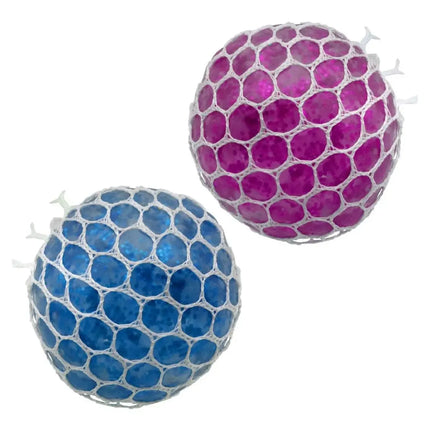 Pelota Antiestress Malla Y Escarcha Anti Estress Squishy Azul