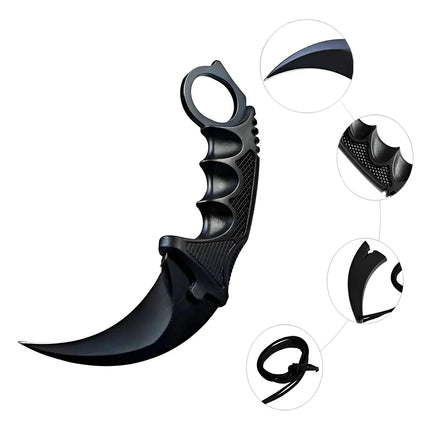 Cuchillo Táctico Karambit + Funda, Camping, Militar, Combate