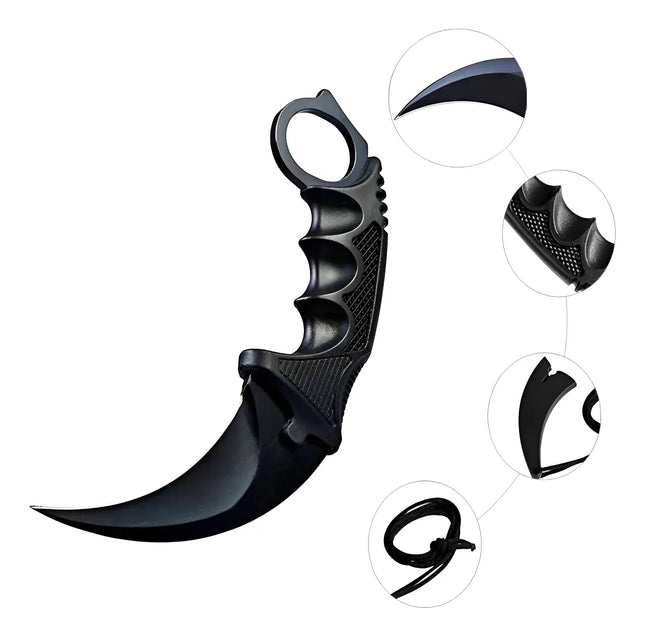Cuchillo Táctico Karambit + Funda, Camping, Militar, Combate