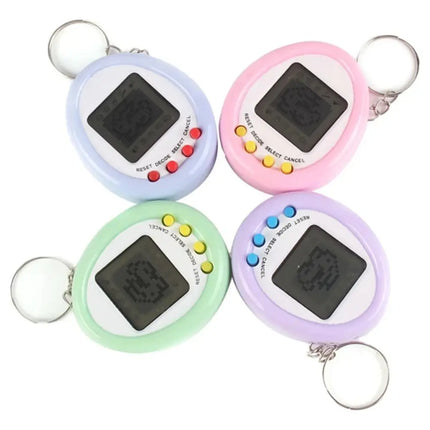 Tamagotchi Mascota Virtual Digipet Juego De Ingenio Llavero Morado