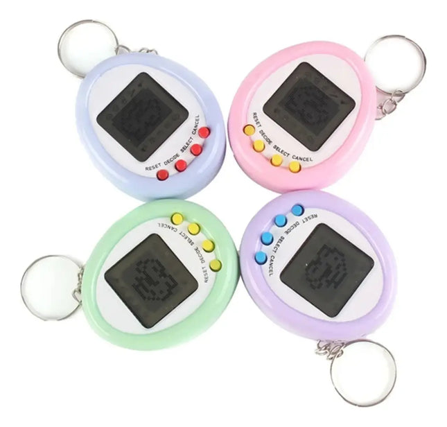 Tamagotchi Mascota Virtual Digipet Juego De Ingenio Llavero Morado