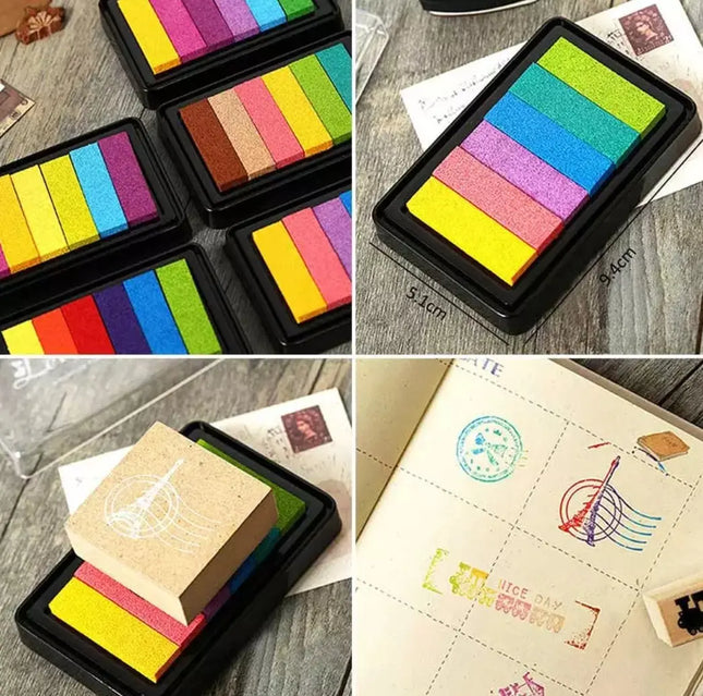 Tampón Dactilar Huellero Para Timbre 6 Colores Almohadilla Multicolor / 6 COLORES