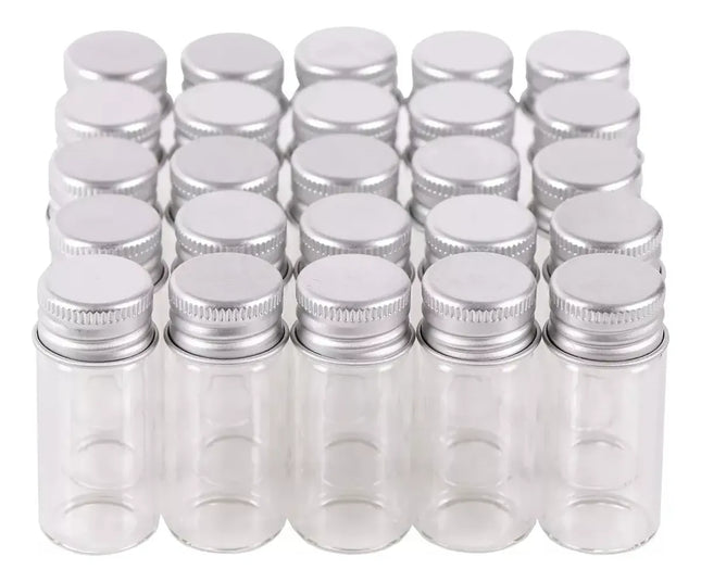 12 Mini Botellita Frasco Vidrio 60x20mm 14ml Tapa Rosca