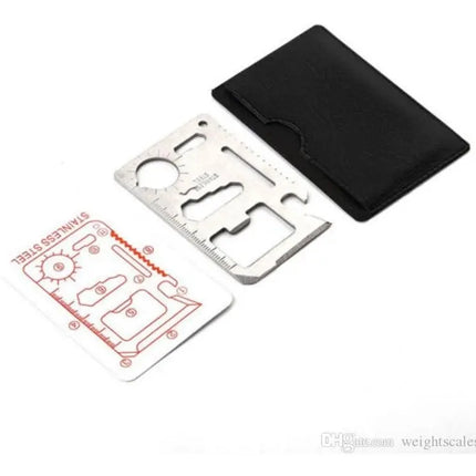 Tarjeta Metal Supervivencia 11 En 1 Multiherramienta Camping Negro