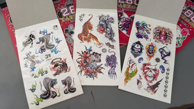 120 Hojas Tatuajes Temporales Diseños Surtidos 3d Y Normales