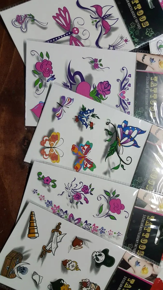 Tatuajes Temporales X 12. Diseños Surtidos, 3d y Normales