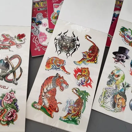 120 Hojas Tatuajes Temporales Diseños Surtidos 3d Y Normales