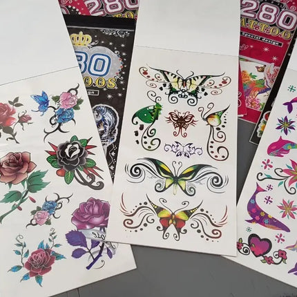 120 Hojas Tatuajes Temporales Diseños Surtidos 3d Y Normales