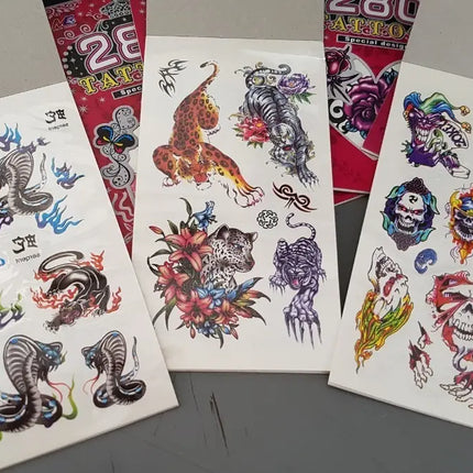 120 Hojas Tatuajes Temporales Diseños Surtidos 3d Y Normales