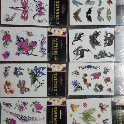 Tatuajes Temporales X 12. Diseños Surtidos, 3d y Normales