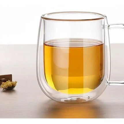 Pack 2 Tazas Doble Pared Vidrio 250ml Cafe Te Cappuccino