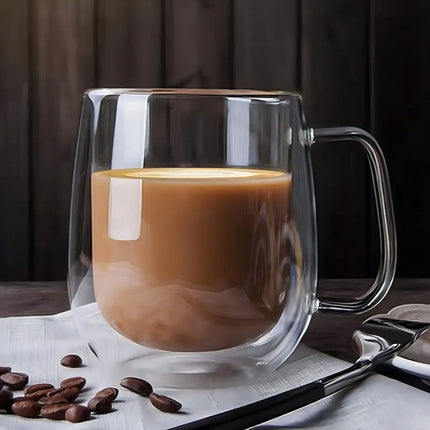 Pack 2 Tazas Doble Pared Vidrio 250ml Cafe Te Cappuccino