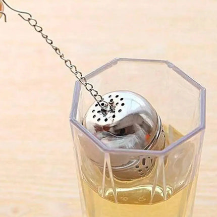Infusor De Té Bola Acero Inoxidable Con Cadena 60mm Metálico