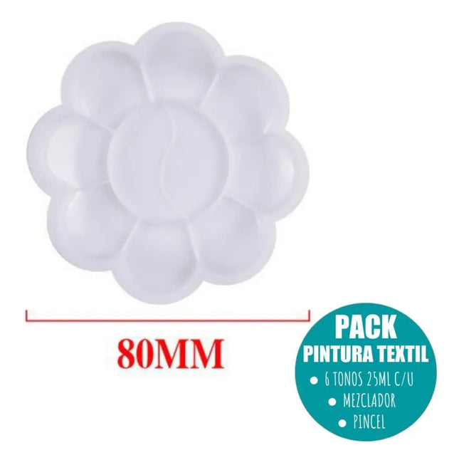 Set 6 Pinturas Textil Ropa, 25ml + Pincel + Mezclador