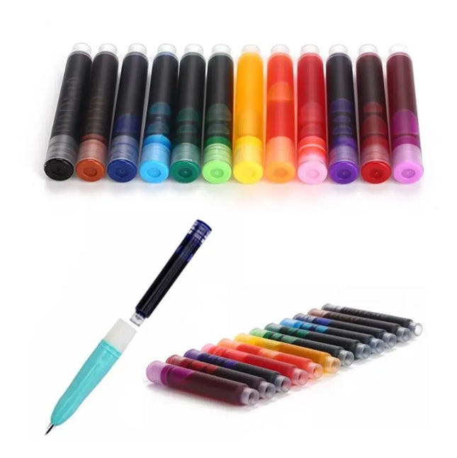 12 Repuesto Cadridge Tinta Para Pluma Fuente Estilográfica
