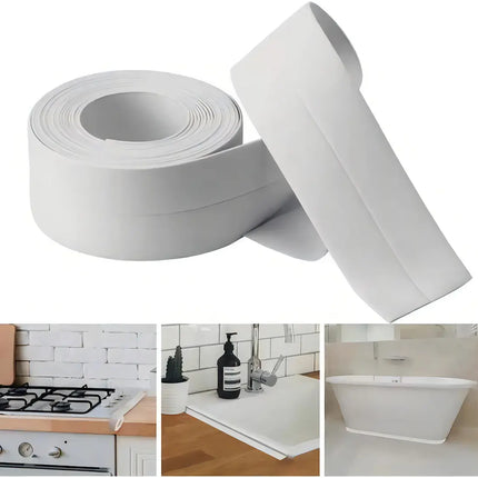 Tira Sellado Baño Impermeable Ducha Lavabo Calafateo Cinta Blanco