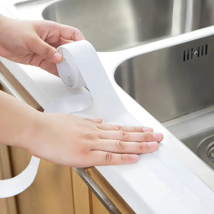Tira Sellado Baño Impermeable Ducha Lavabo Calafateo Cinta Blanco