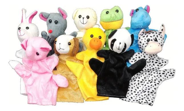 Pack Juego De 10 Títeres De Mano Con Forma De Animales